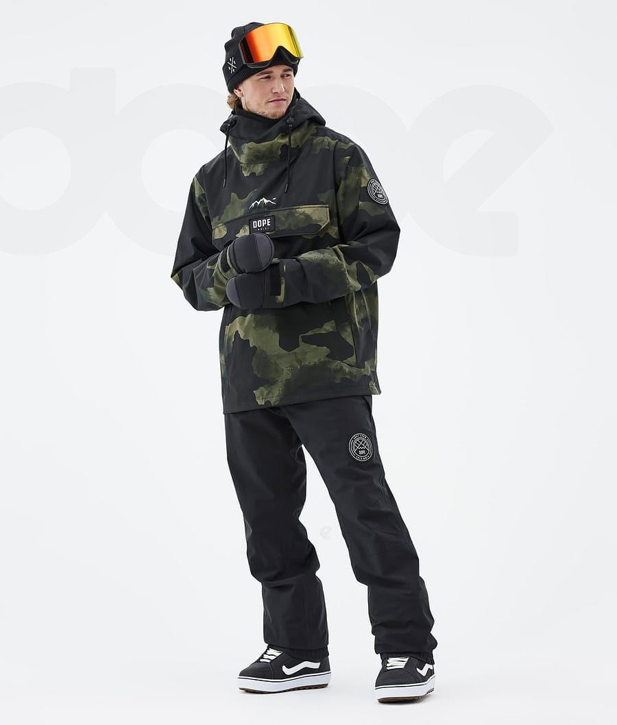 Green Camo Men's Dope Blizzard Snowboard Jackets | NZ_D1280
