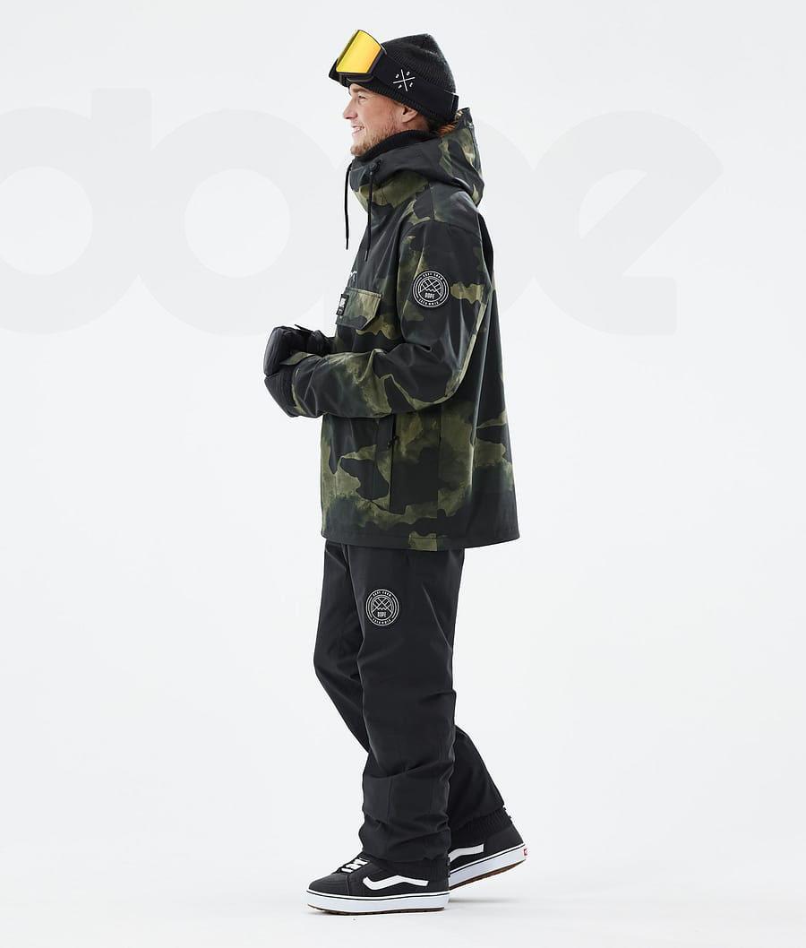Green Camo Men's Dope Blizzard Snowboard Jackets | NZ_D1280