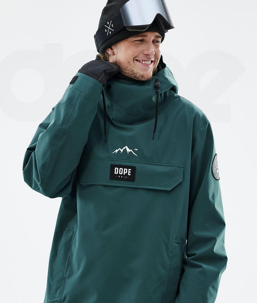 Green Men's Dope Blizzard Ski Jackets | NZ_D2206