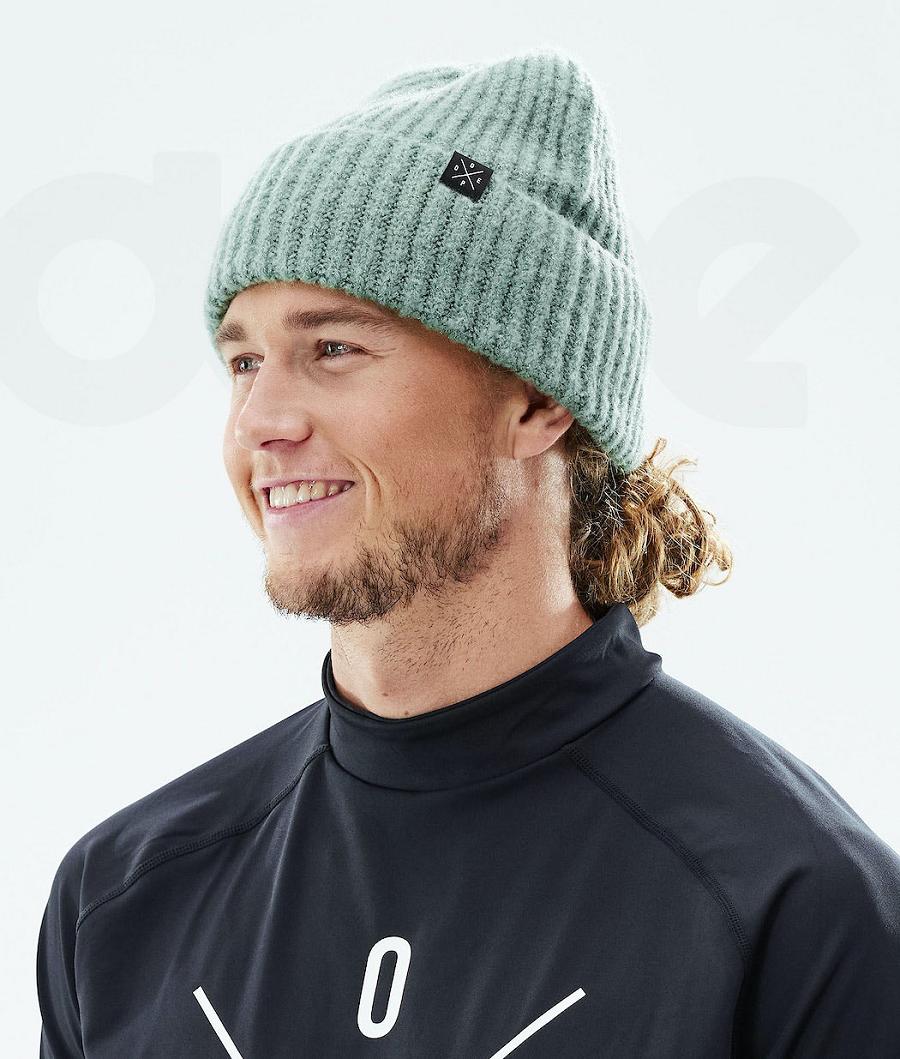 Green Men's Dope Chunky Beanies | NZ_D2256