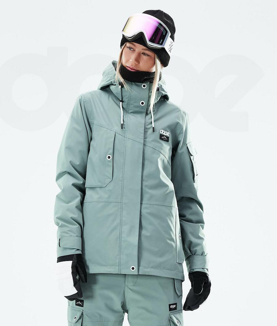 Green Women\'s Dope Adept W 2021 Ski Jackets | NZ_D1257