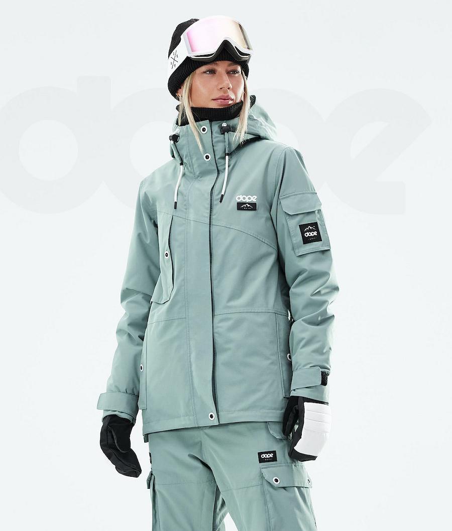Green Women\'s Dope Adept W 2021 Snowboard Jackets | NZ_D1753