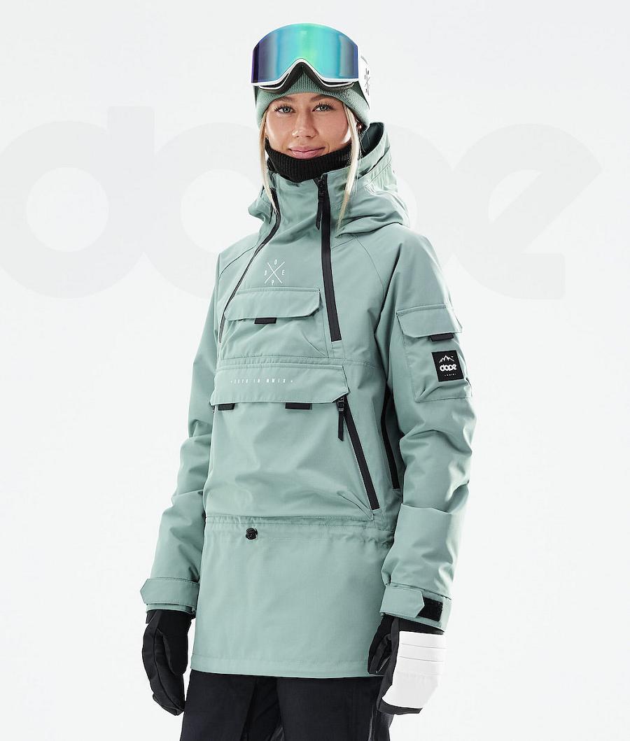 Green Women\'s Dope Akin W 2021 Snowboard Jackets | NZ_D1868