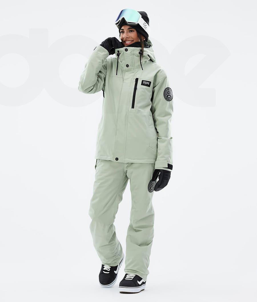 Green Women's Dope Blizzard W Full Zip Snowboard Jackets | NZ_D1390
