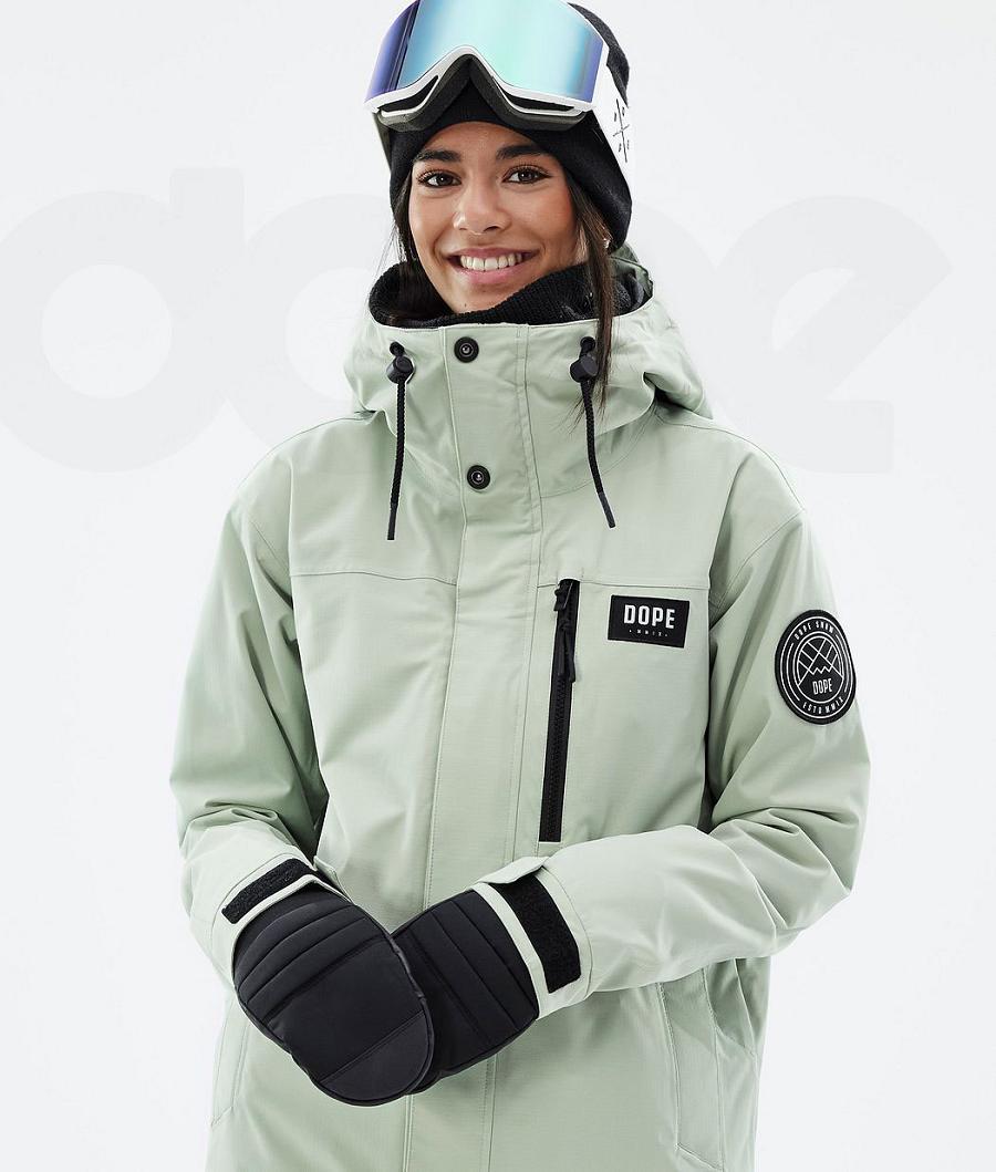 Green Women's Dope Blizzard W Full Zip Ski Jackets | NZ_D2262
