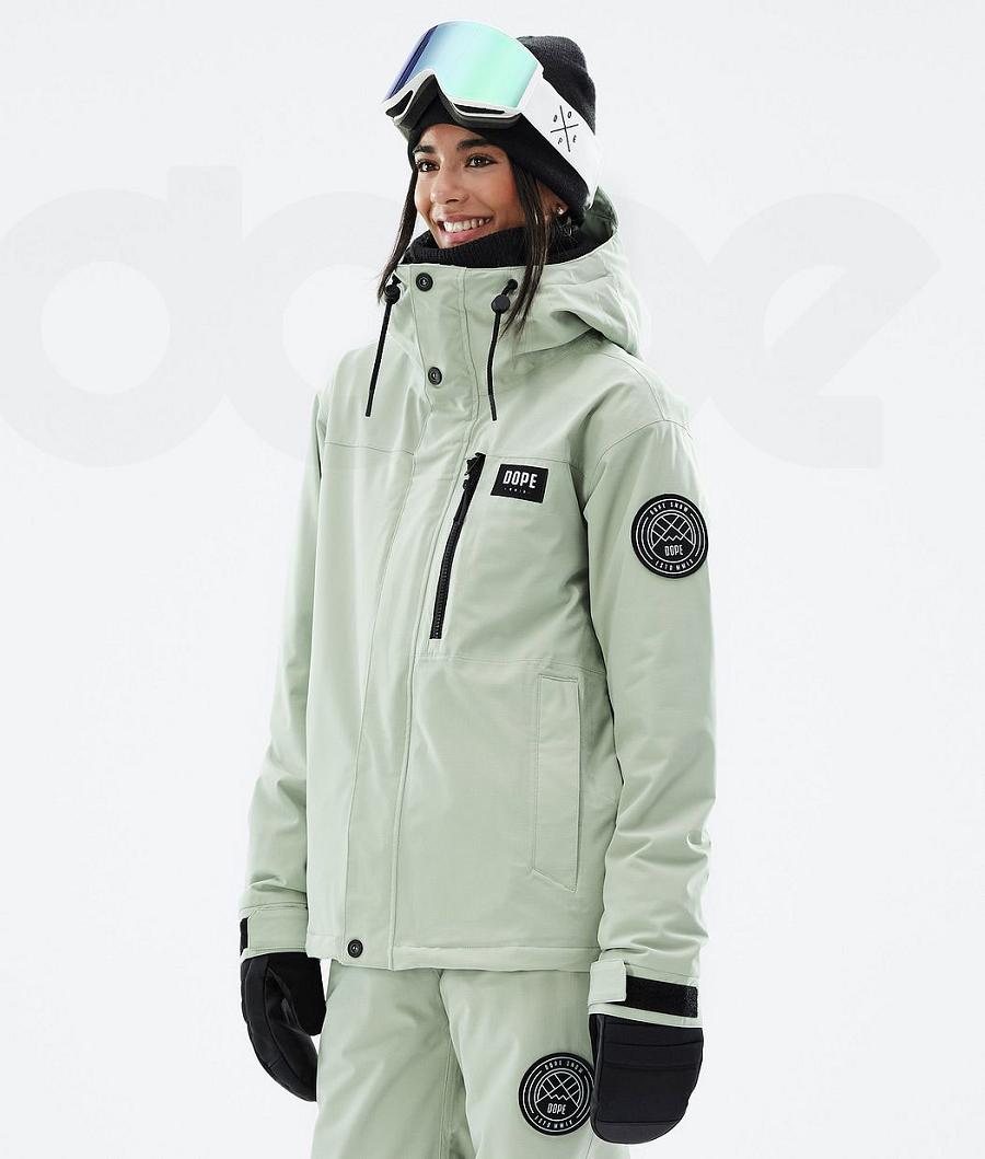 Green Women\'s Dope Blizzard W Full Zip Ski Jackets | NZ_D2262