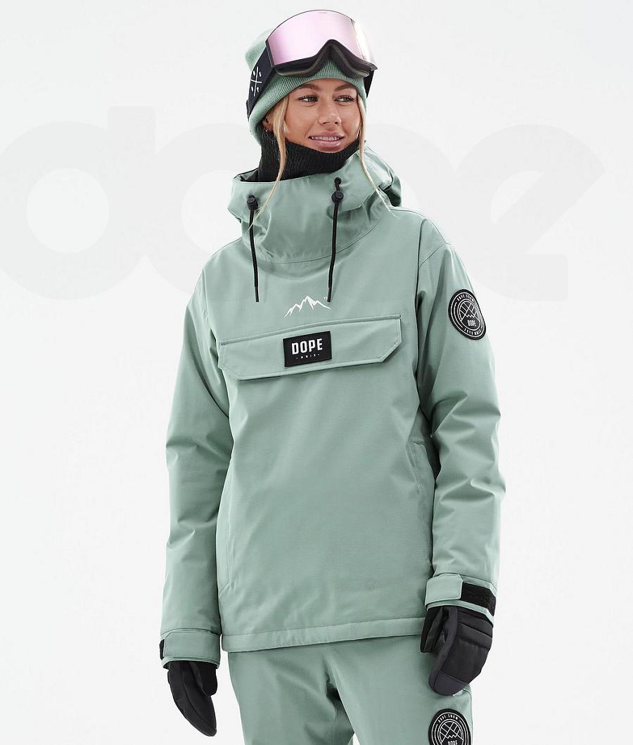 Green Women\'s Dope Blizzard W Snowboard Jackets | NZ_D2038