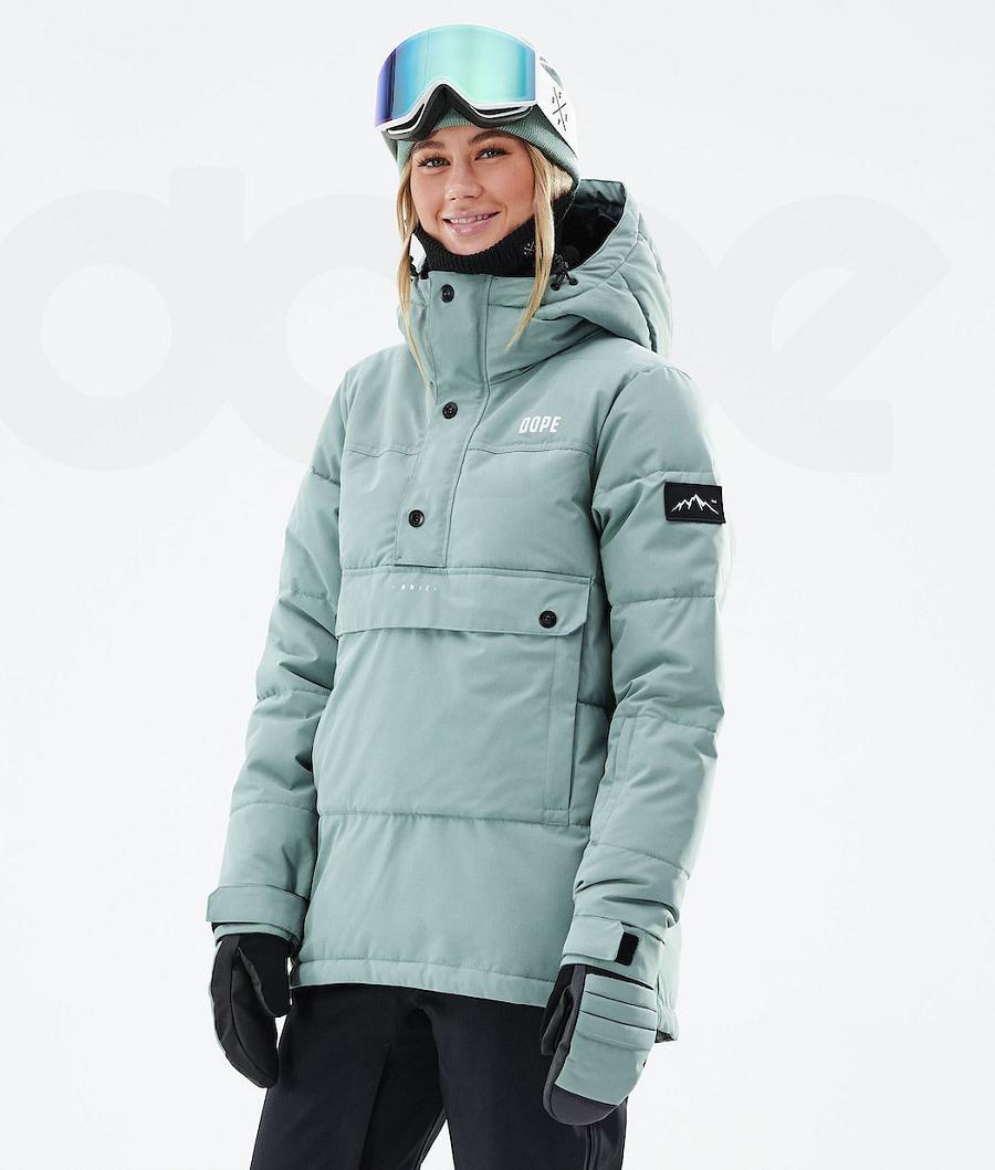 Green Women\'s Dope Puffer W 2021 Snowboard Jackets | NZ_D1764