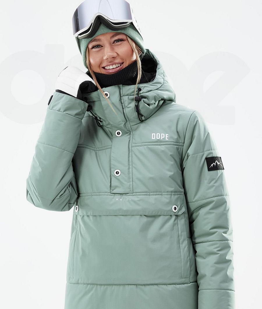 Green Women's Dope Puffer W Snowboard Jackets | NZ_D1358