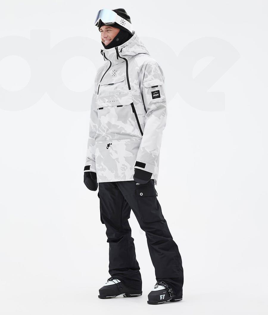 Grey Camo Men's Dope Akin Ski Jackets | NZ_D2469