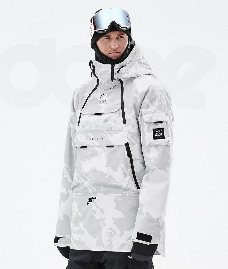 Grey Camo Men\'s Dope Akin Ski Jackets | NZ_D2469