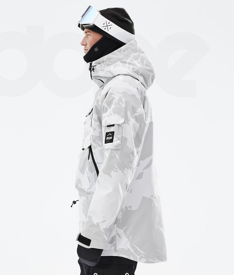 Grey Camo Men's Dope Akin Snowboard Jackets | NZ_D2384