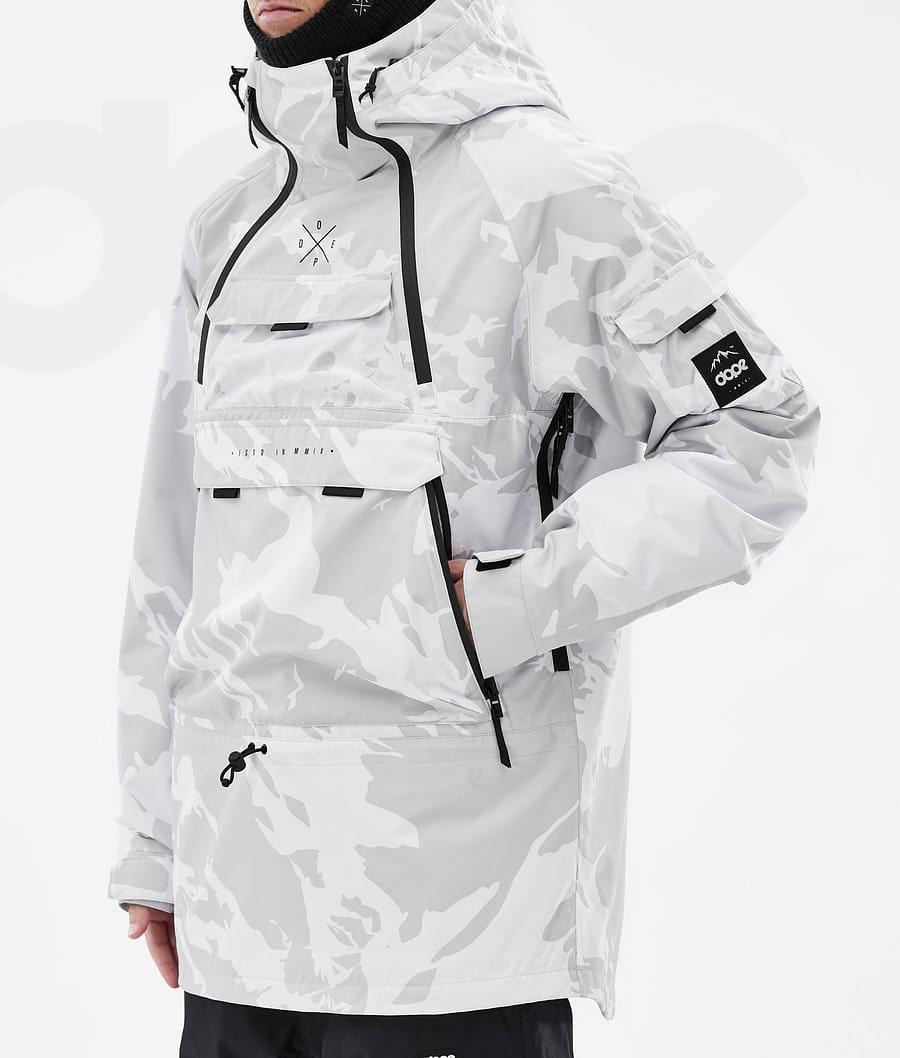 Grey Camo Men's Dope Akin Snowboard Jackets | NZ_D2384