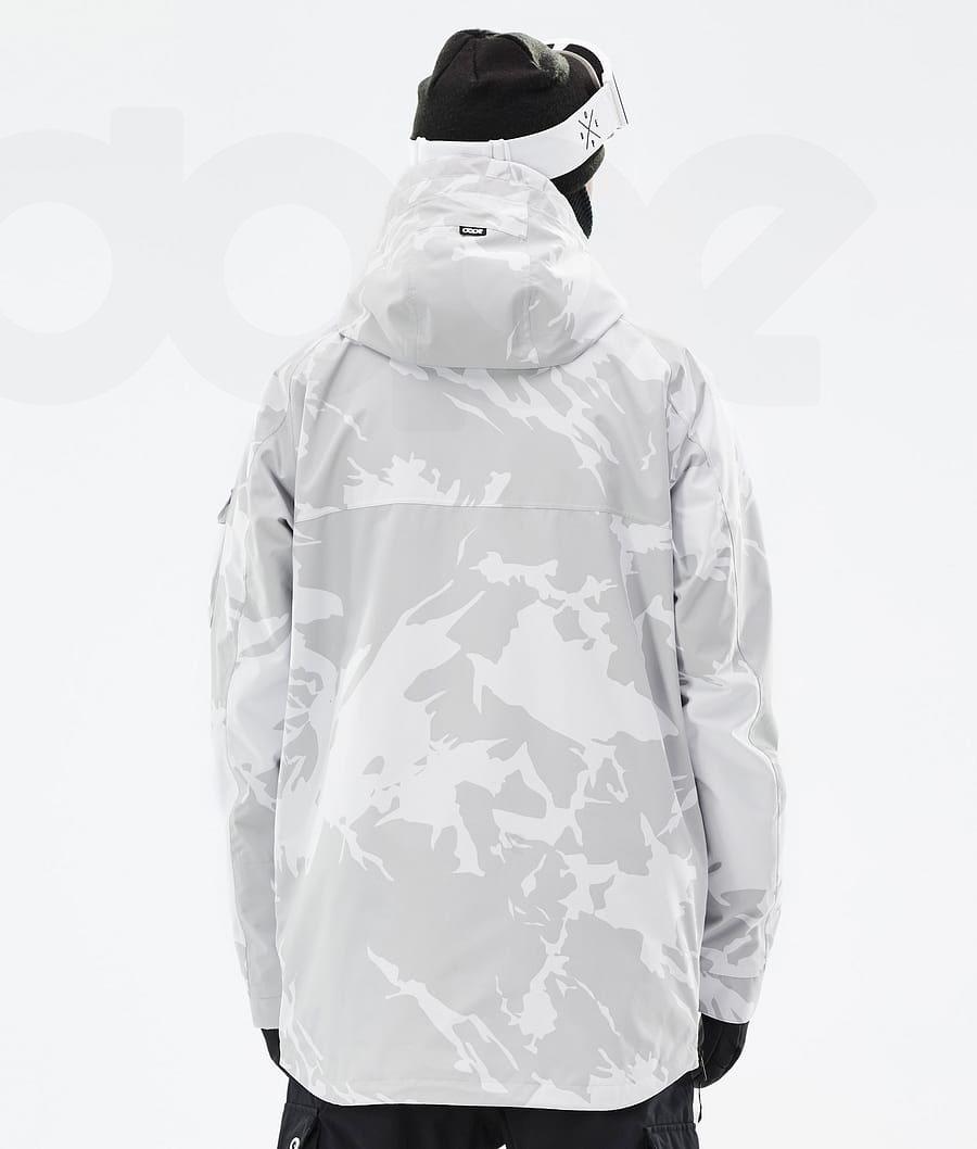 Grey Camo Men's Dope Akin Snowboard Jackets | NZ_D2384