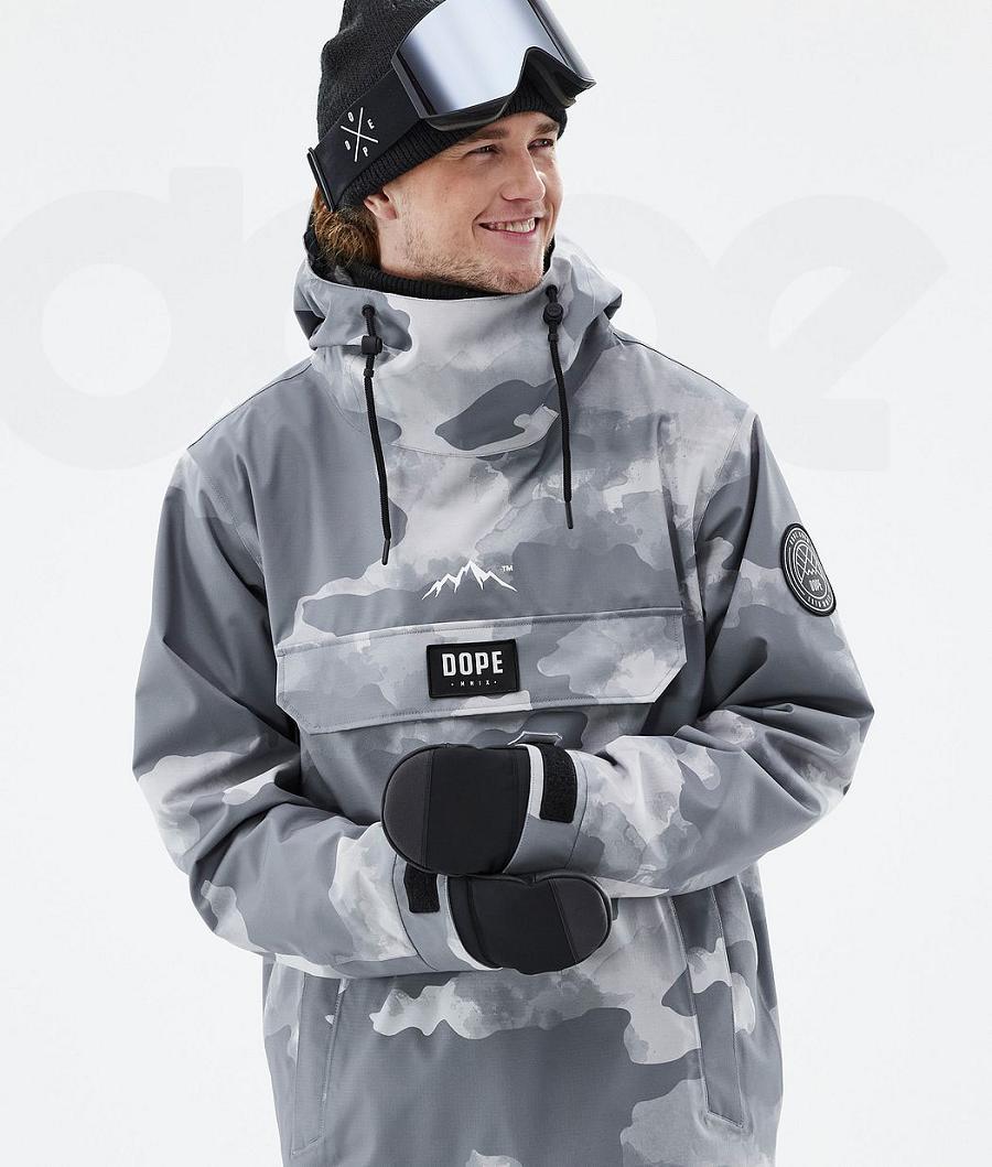 Grey Camo Men's Dope Blizzard Ski Jackets | NZ_D1134