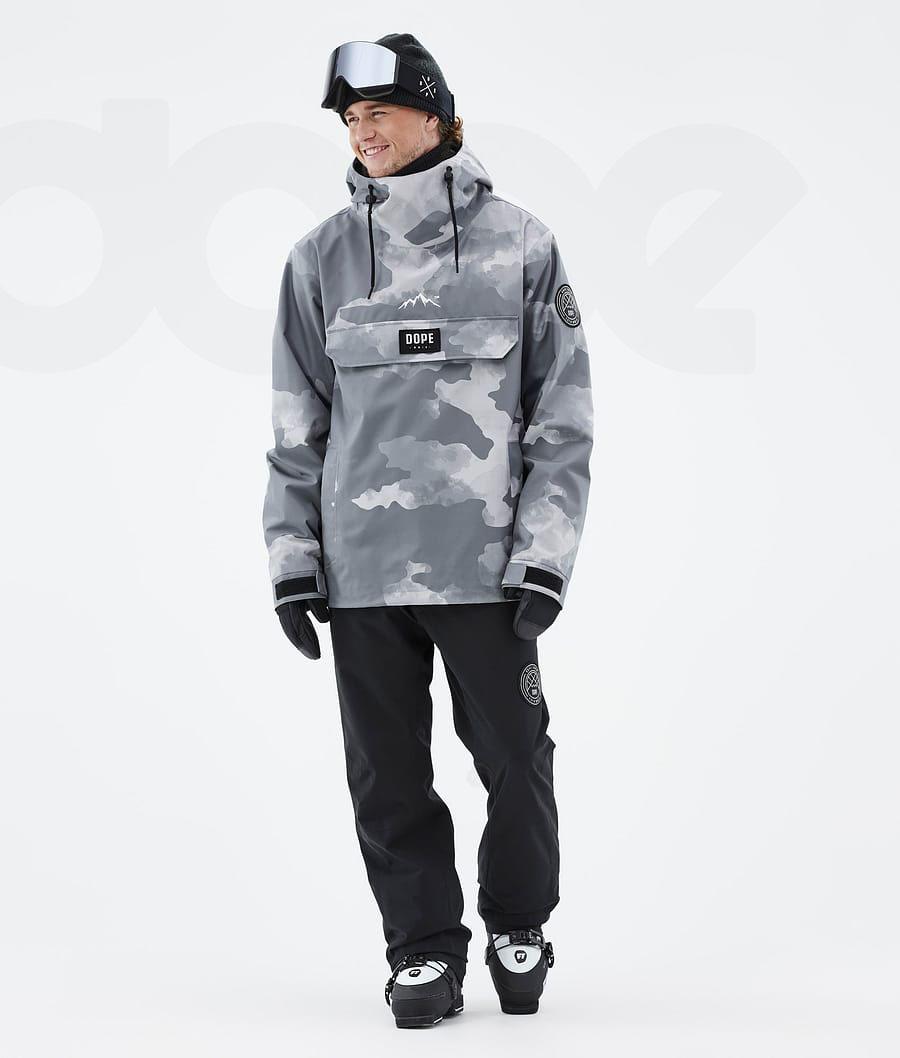 Grey Camo Men's Dope Blizzard Ski Jackets | NZ_D1134
