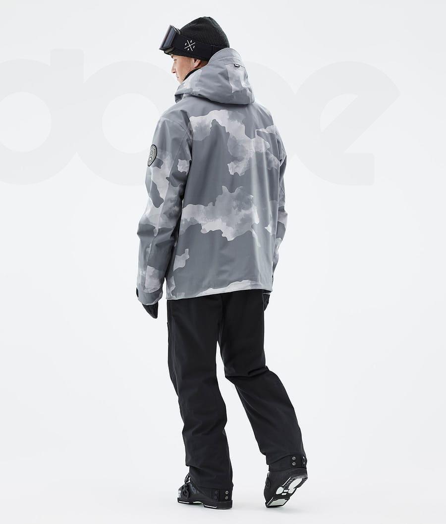 Grey Camo Men's Dope Blizzard Ski Jackets | NZ_D1134