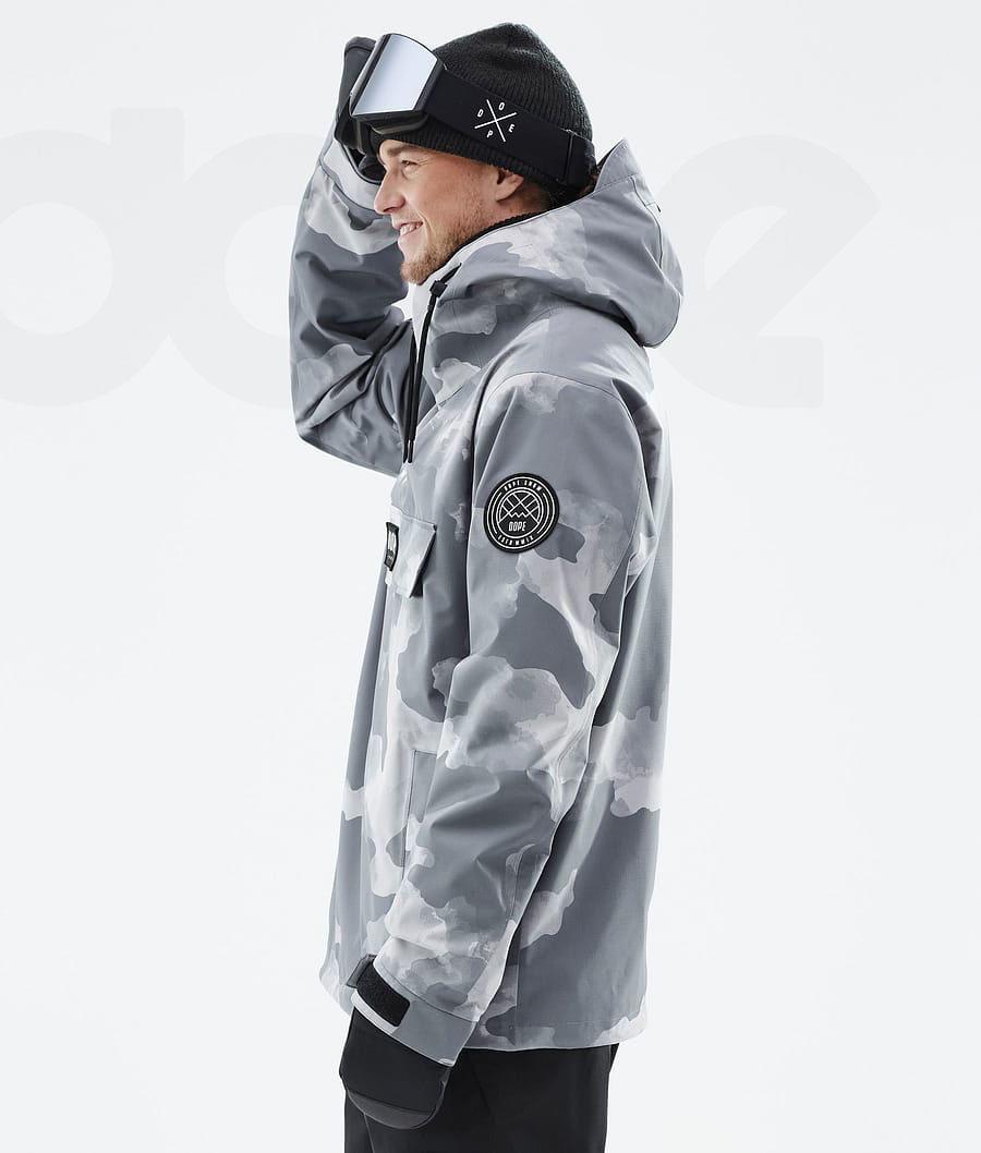 Grey Camo Men's Dope Blizzard Ski Jackets | NZ_D1134
