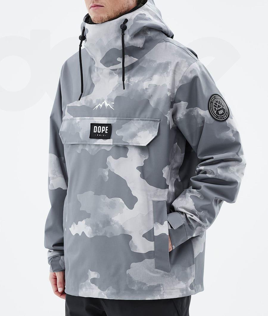 Grey Camo Men's Dope Blizzard Ski Jackets | NZ_D1134