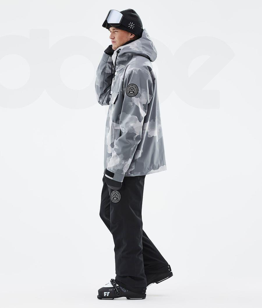 Grey Camo Men's Dope Blizzard Ski Jackets | NZ_D1134