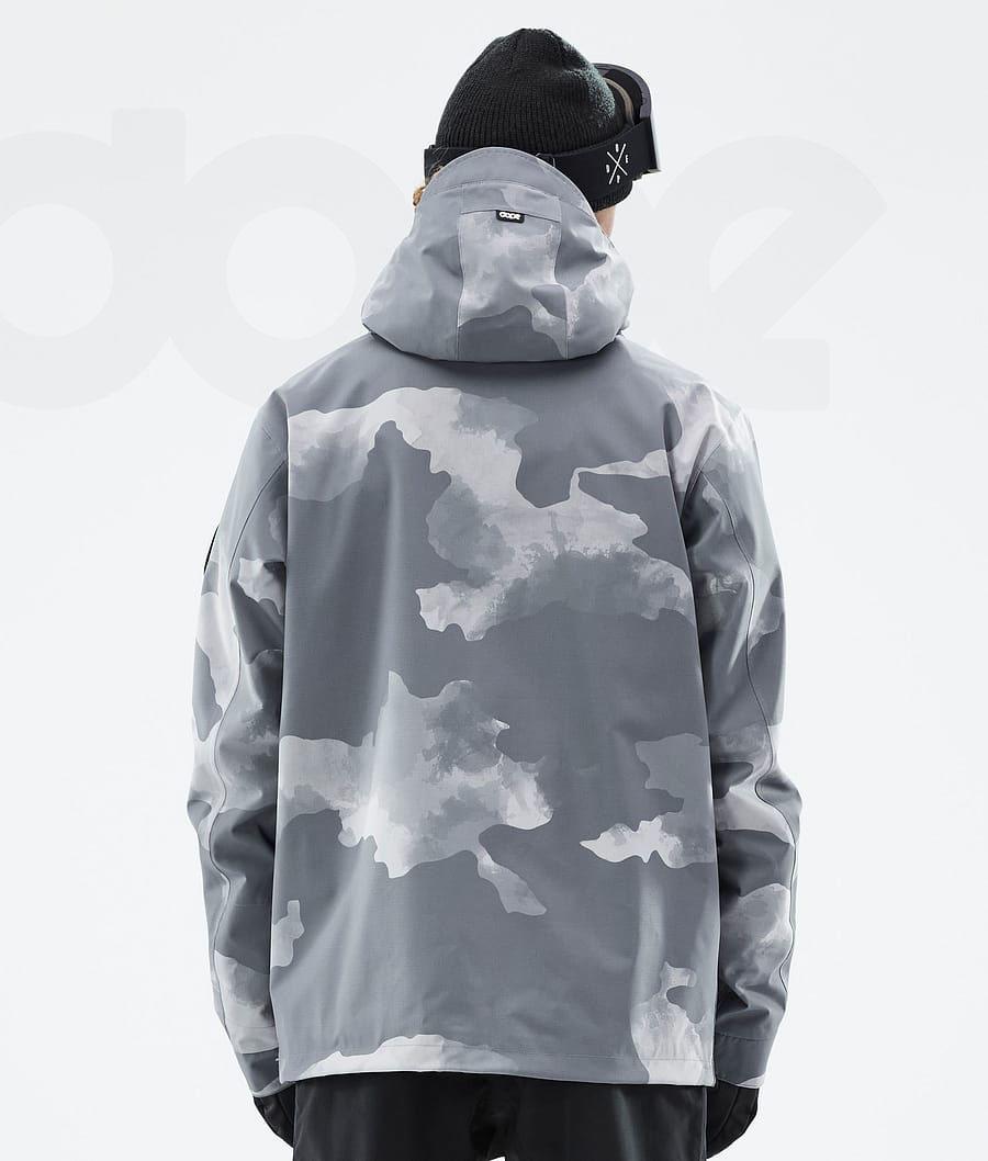 Grey Camo Men's Dope Blizzard Ski Jackets | NZ_D1134