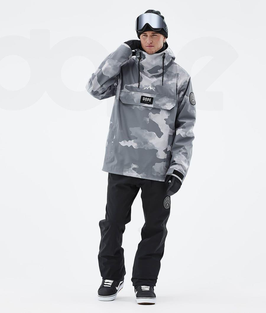 Grey Camo Men's Dope Blizzard Snowboard Jackets | NZ_D1991