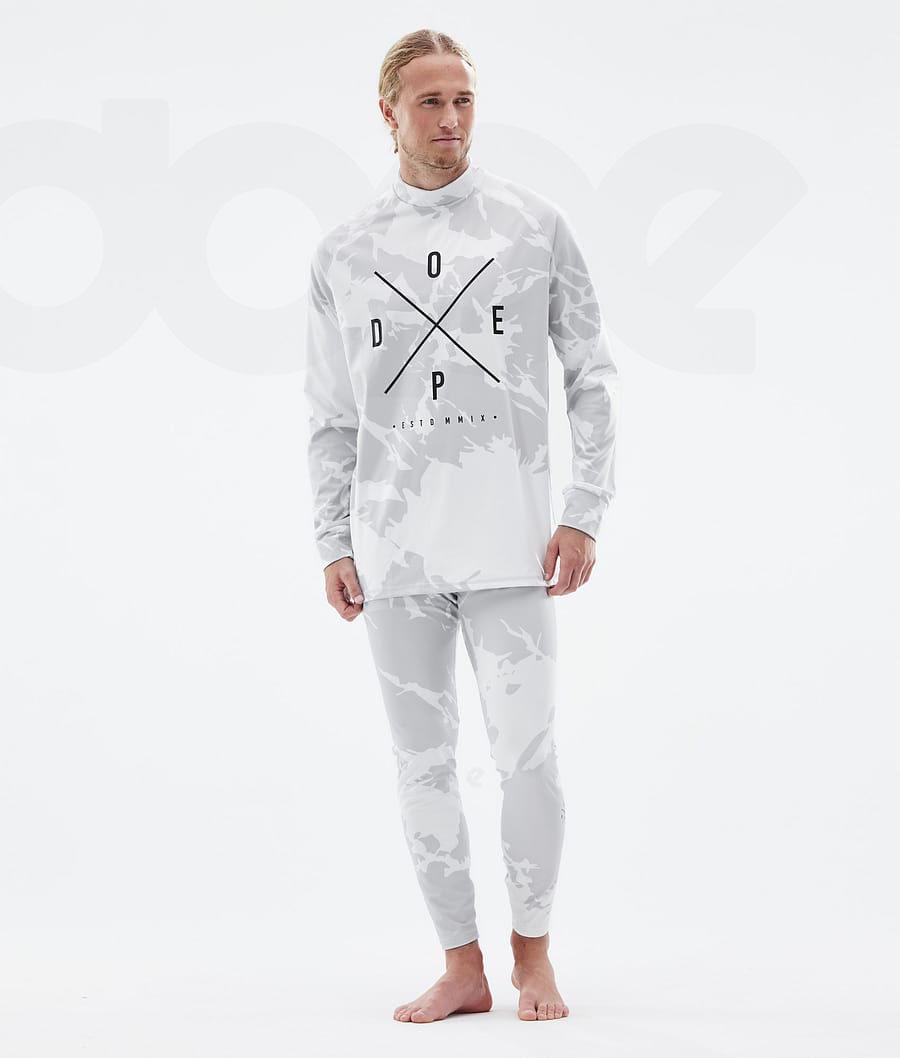 Grey Camo Men's Dope Snuggle Base Layer Tops | NZ_D1336