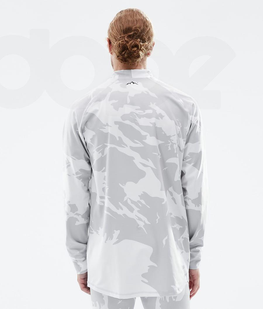 Grey Camo Men's Dope Snuggle Base Layer Tops | NZ_D1336