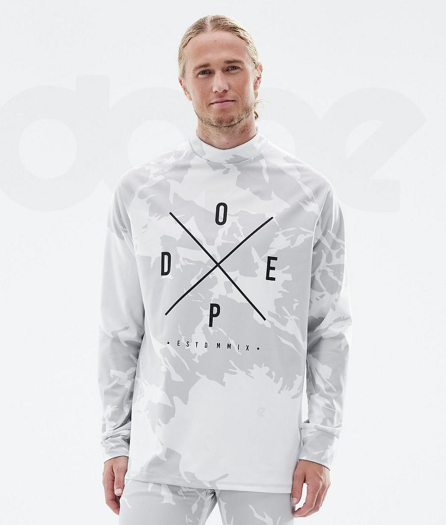 Grey Camo Men\'s Dope Snuggle Base Layer Tops | NZ_D1336