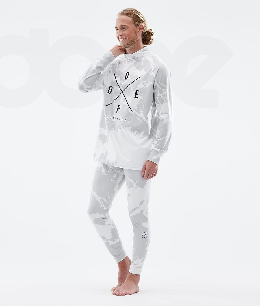 Grey Camo Men's Dope Snuggle Base Layer Pants | NZ_D1693