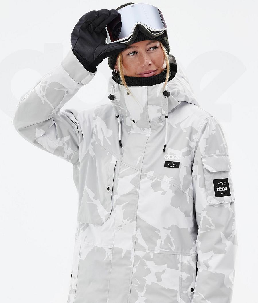 Grey Camo Women's Dope Adept W Snowboard Jackets | NZ_D2376