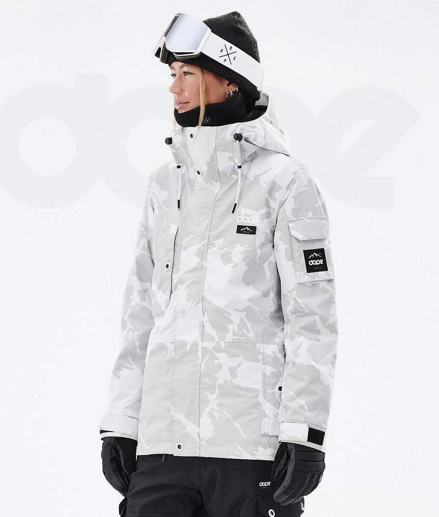 Grey Camo Women\'s Dope Adept W Snowboard Jackets | NZ_D2376