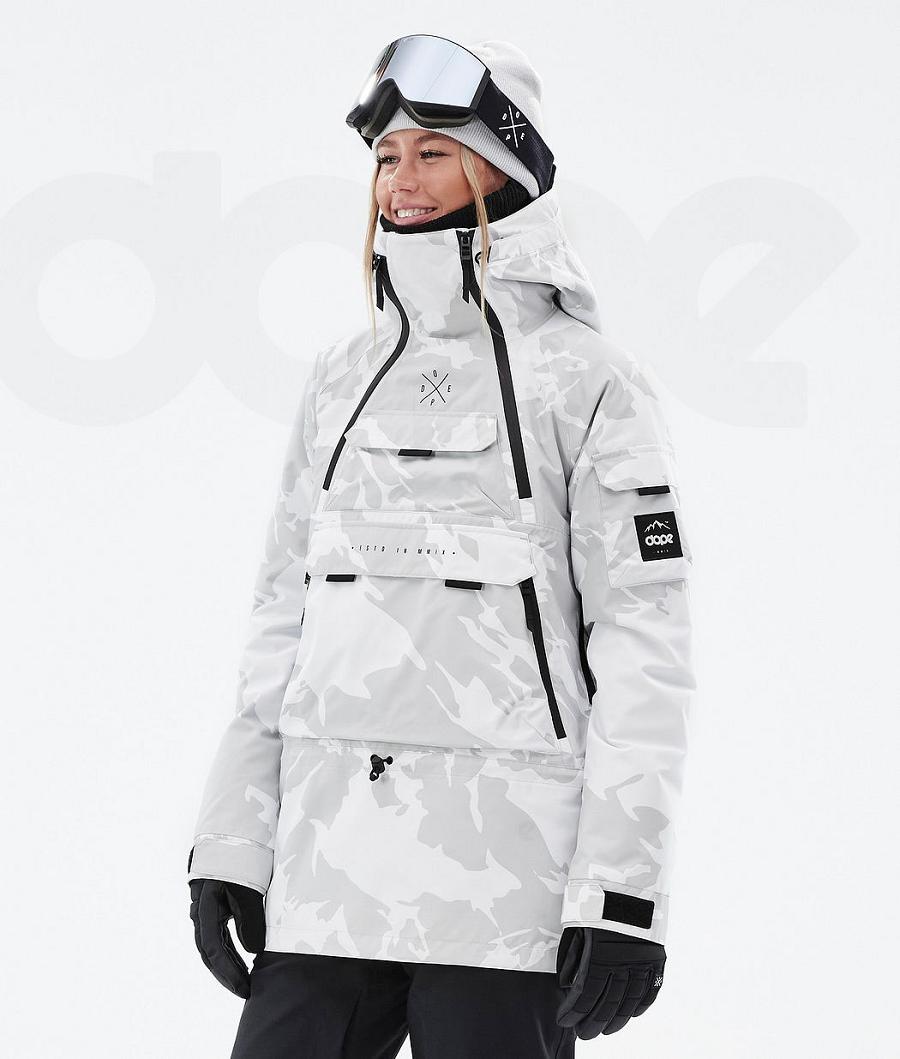 Grey Camo Women\'s Dope Akin W Snowboard Jackets | NZ_D2105