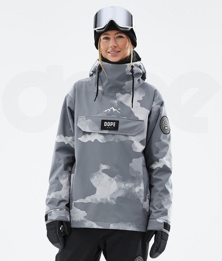 Grey Camo Women\'s Dope Blizzard W Ski Jackets | NZ_D2458