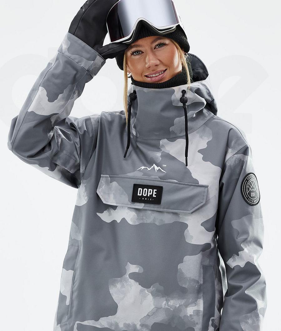 Grey Camo Women's Dope Blizzard W Snowboard Jackets | NZ_D1617