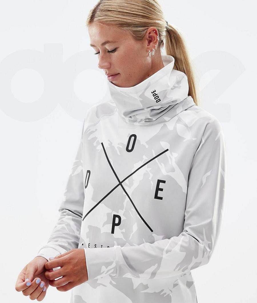 Grey Camo Women's Dope Snuggle W Base Layer Tops | NZ_D1984