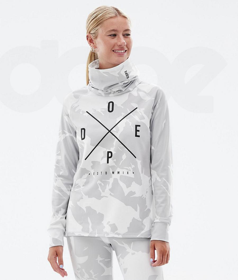 Grey Camo Women\'s Dope Snuggle W Base Layer Tops | NZ_D1984