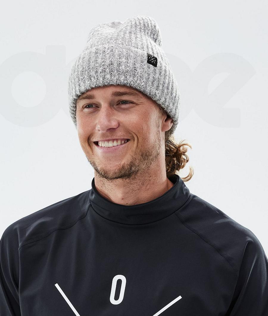 Grey Men's Dope Chunky Beanies | NZ_D1460