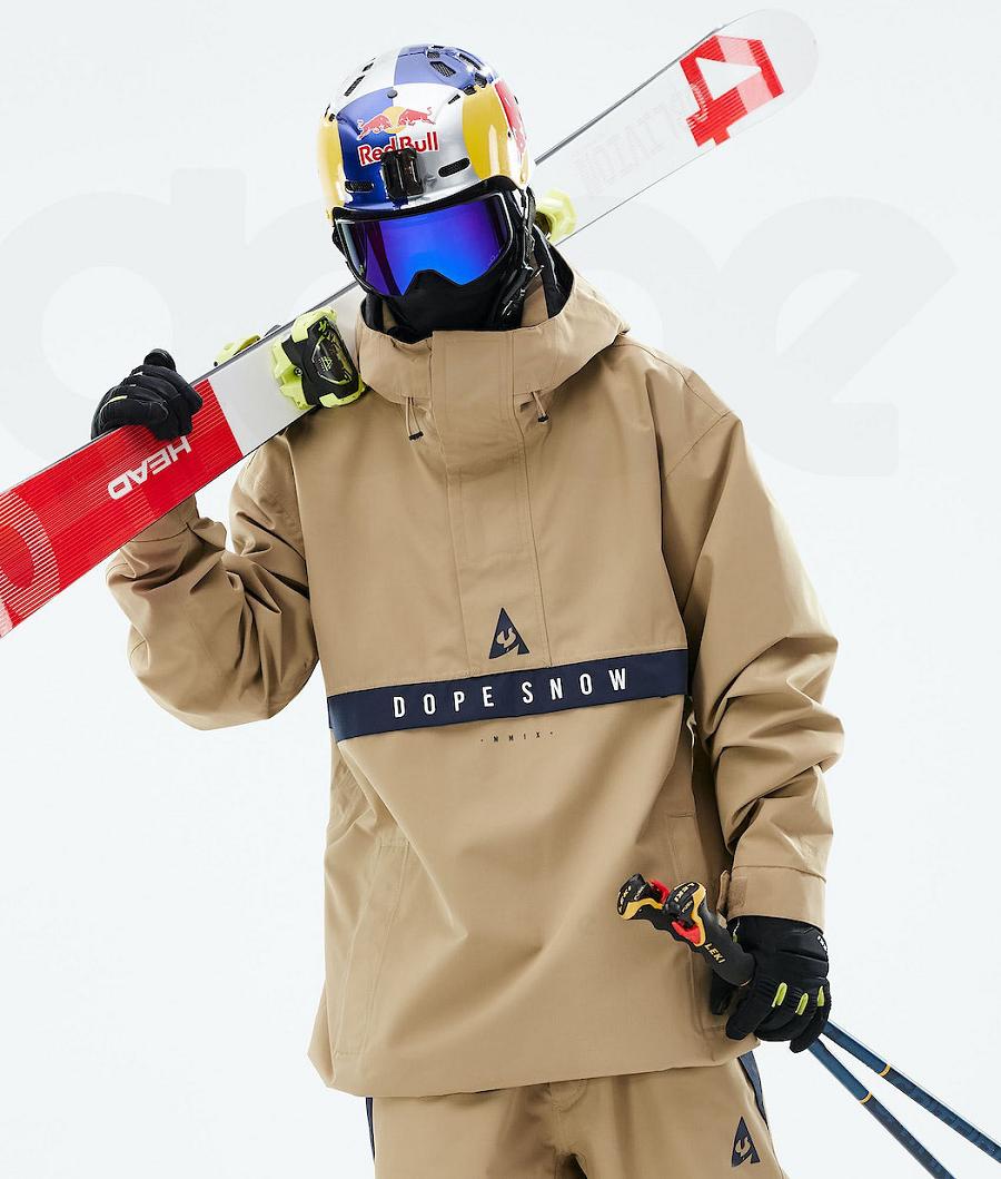 Khaki / Blue Men's Dope JT Legacy Ski Jackets | NZ_D2431