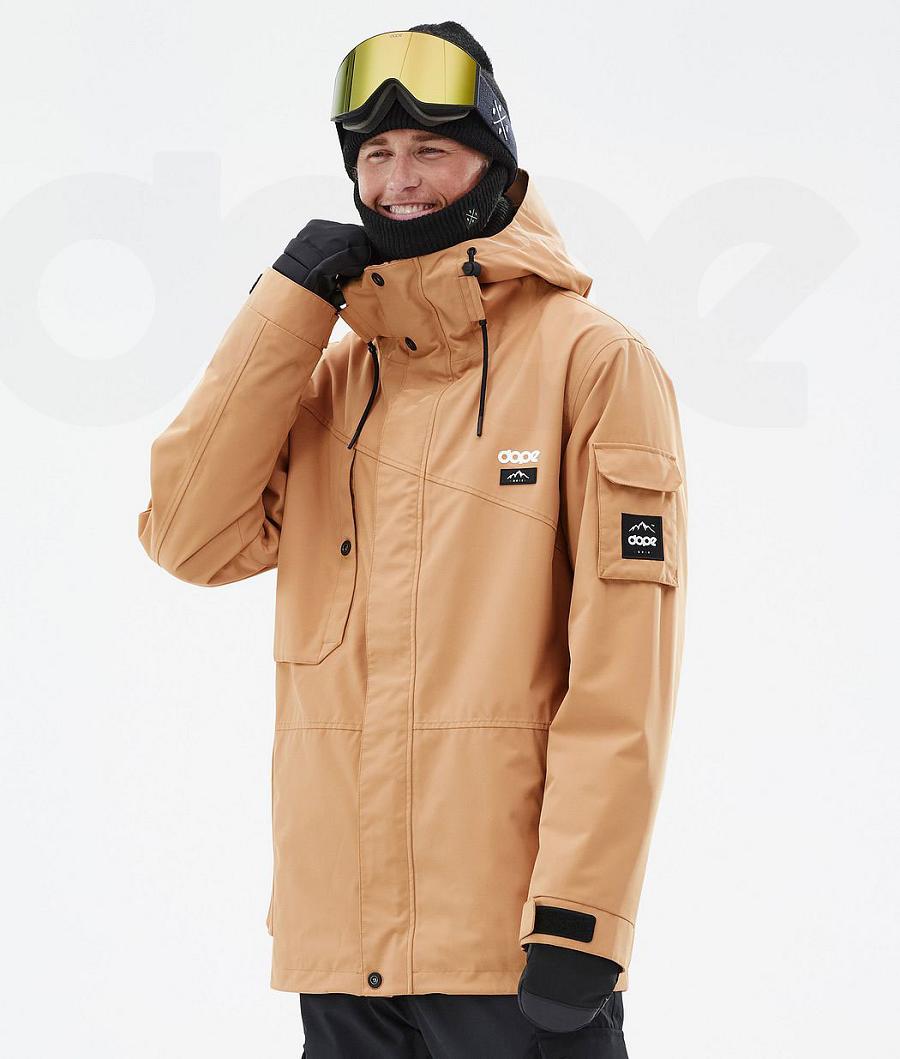 Khaki Men\'s Dope Adept Snowboard Jackets | NZ_D1123