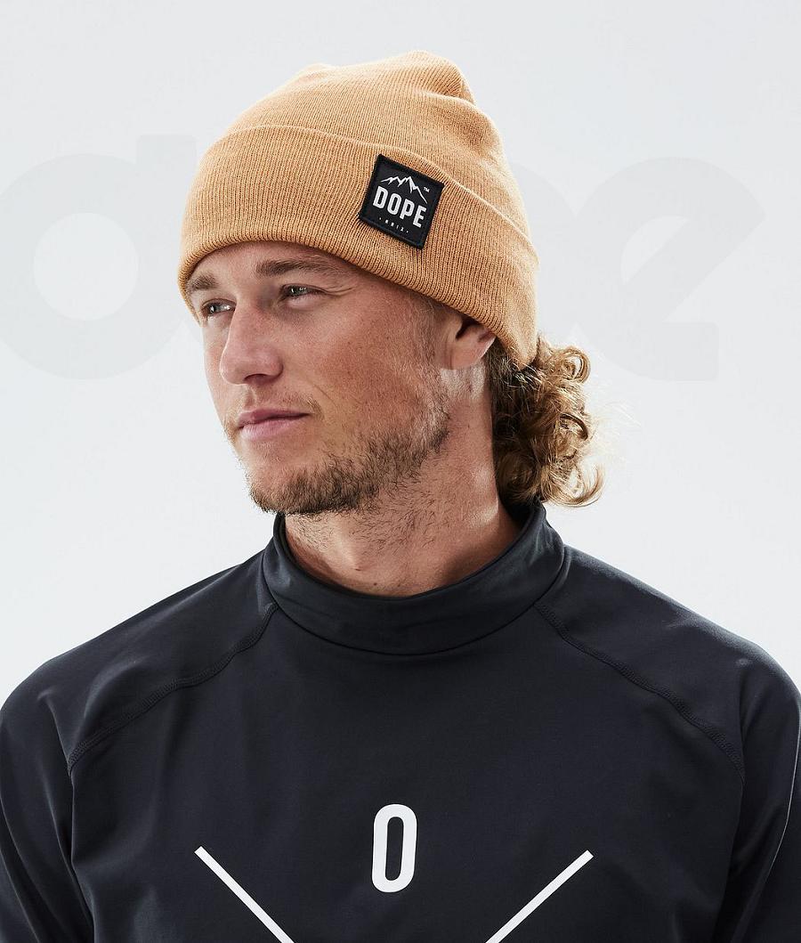 Khaki Men's Dope Paradise Beanies | NZ_D1738