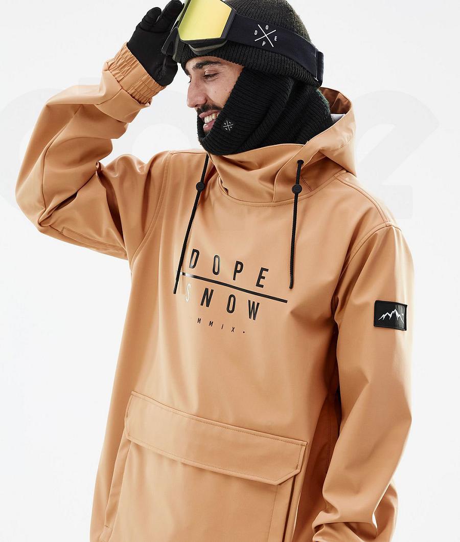 Khaki Men's Dope Wylie Snowboard Jackets | NZ_D1436