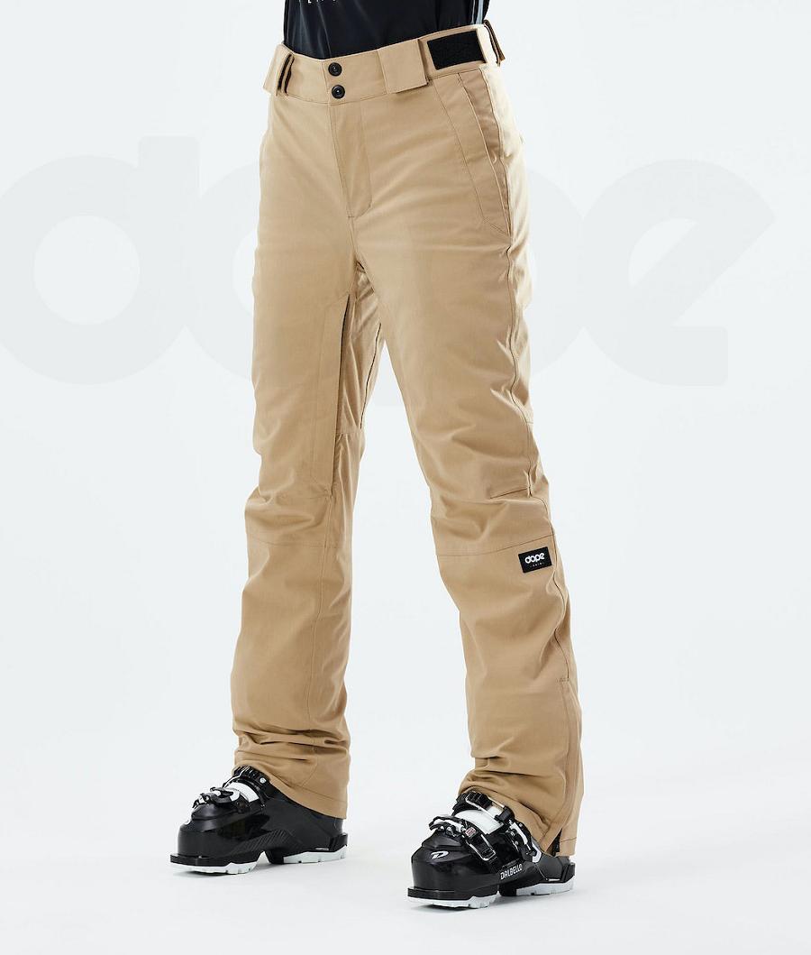 Khaki Women\'s Dope Con W 2021 Ski Pants | NZ_D2375