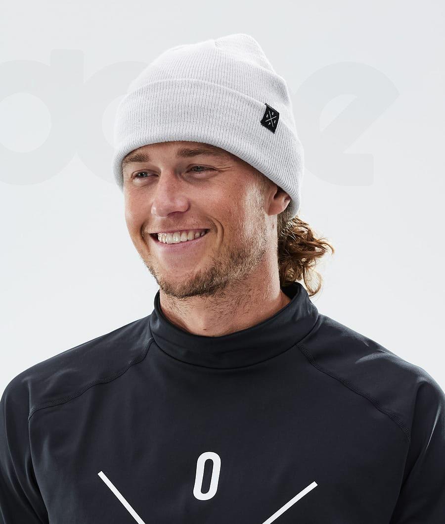 Light Grey Men's Dope Solitude Beanies | NZ_D2134