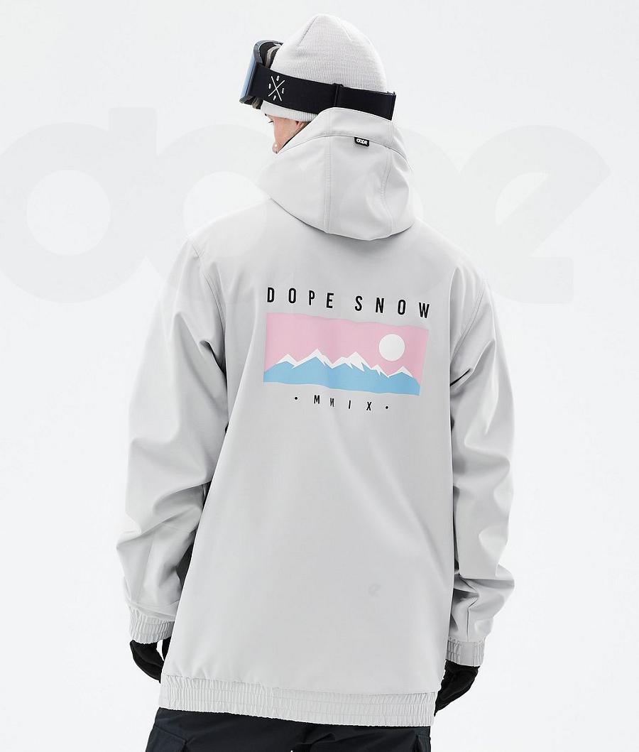 Light Grey Men\'s Dope Yeti Snowboard Jackets | NZ_D2381