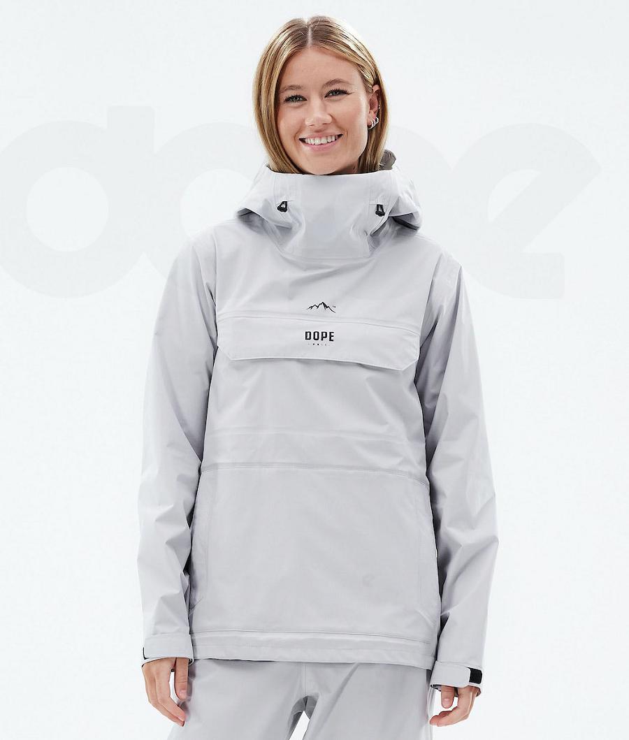 Light Grey Women\'s Dope Downpour W Outdoor Jackets | NZ_D1574