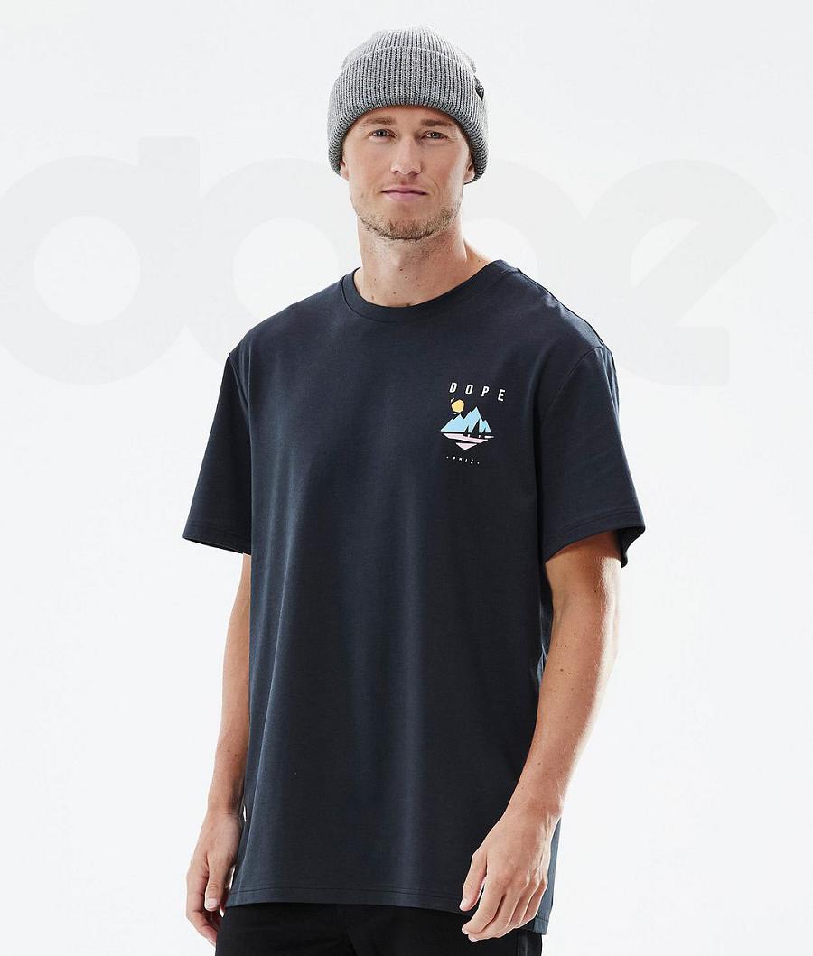 Navy Men's Dope Standard T-shirts | NZ_D1744
