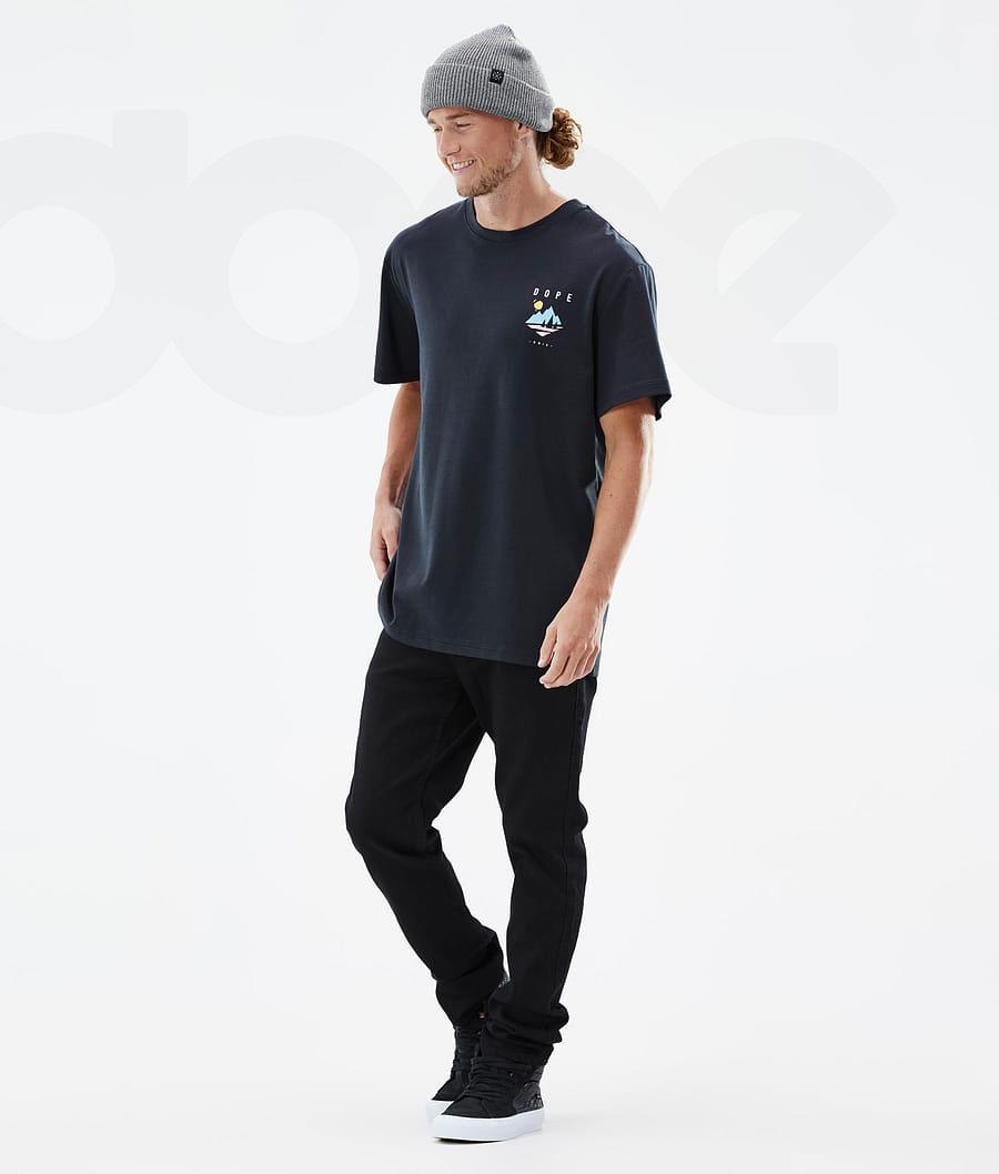 Navy Men's Dope Standard T-shirts | NZ_D1744