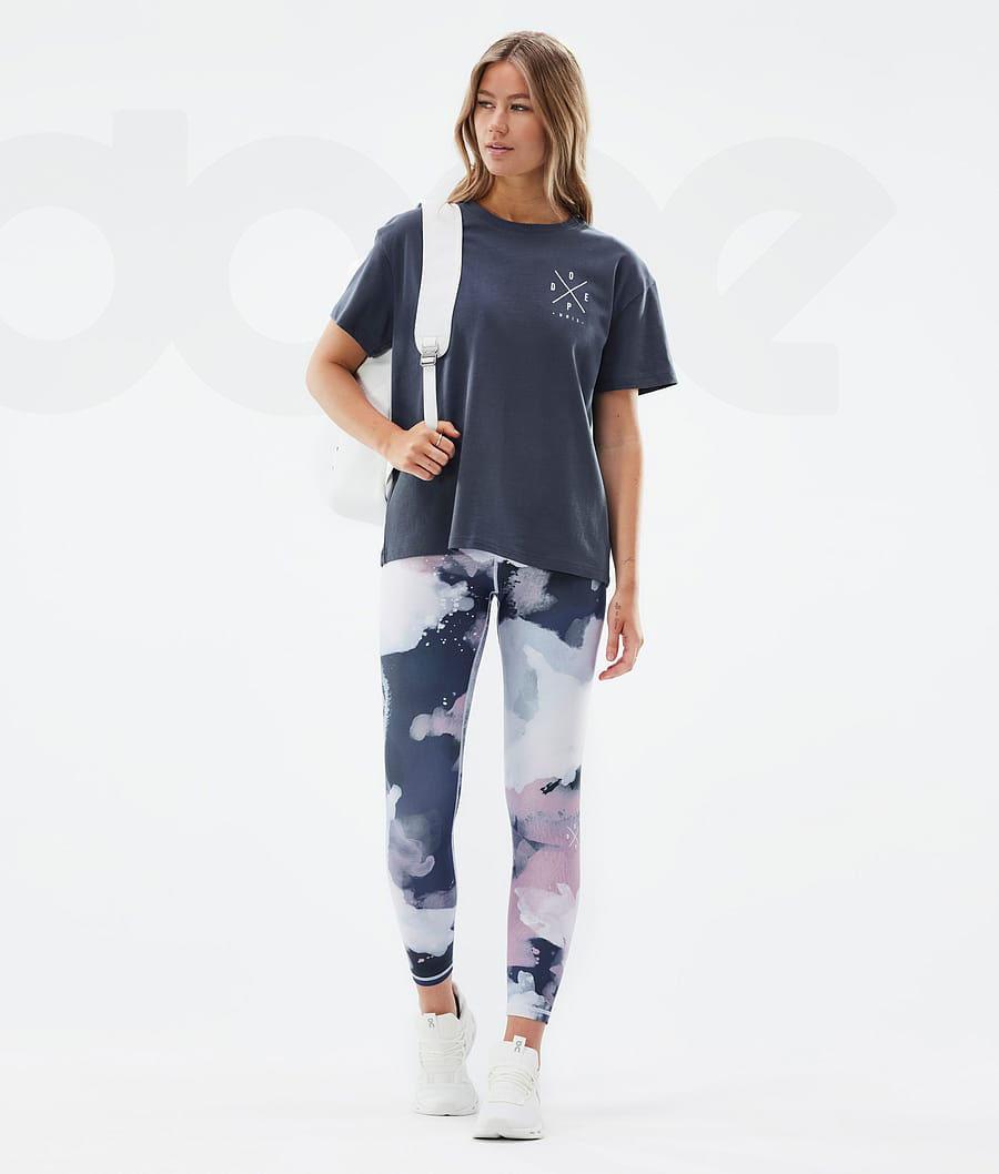Navy Women's Dope Razor Leggings | NZ_D2015