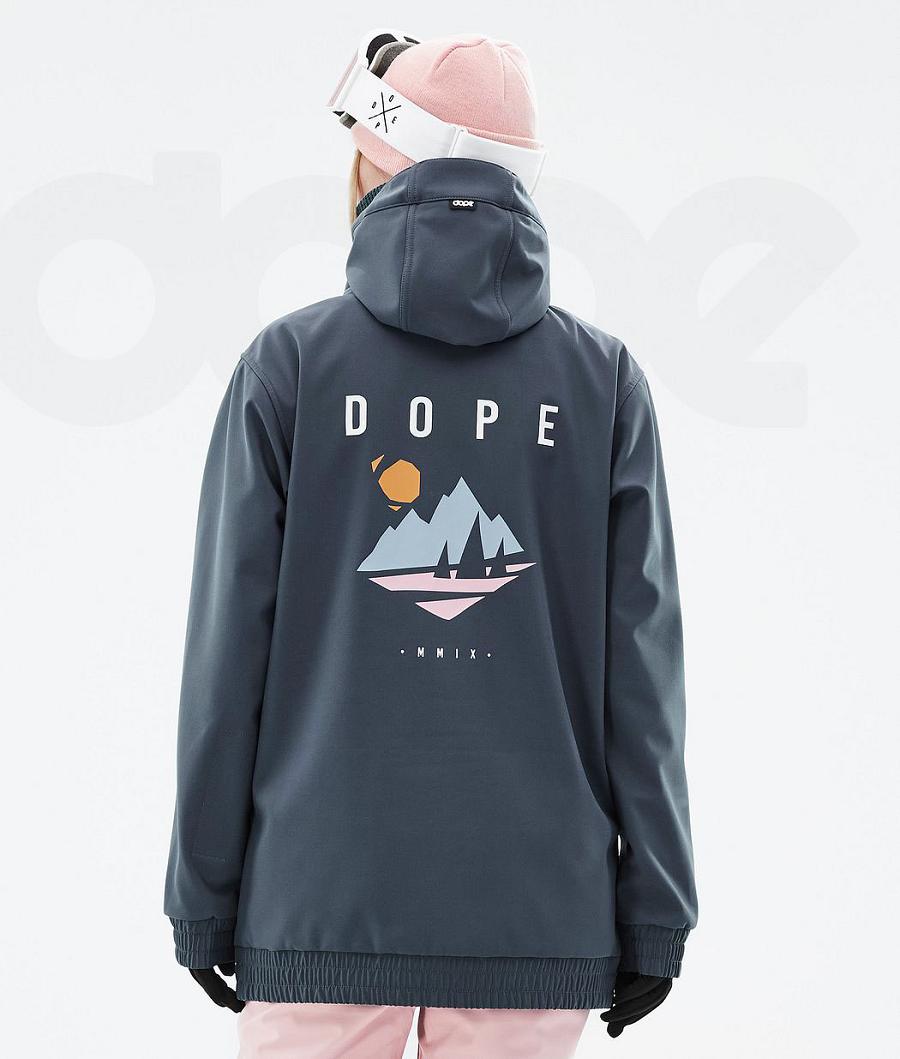 Navy Women\'s Dope Yeti W Snowboard Jackets | NZ_D2259